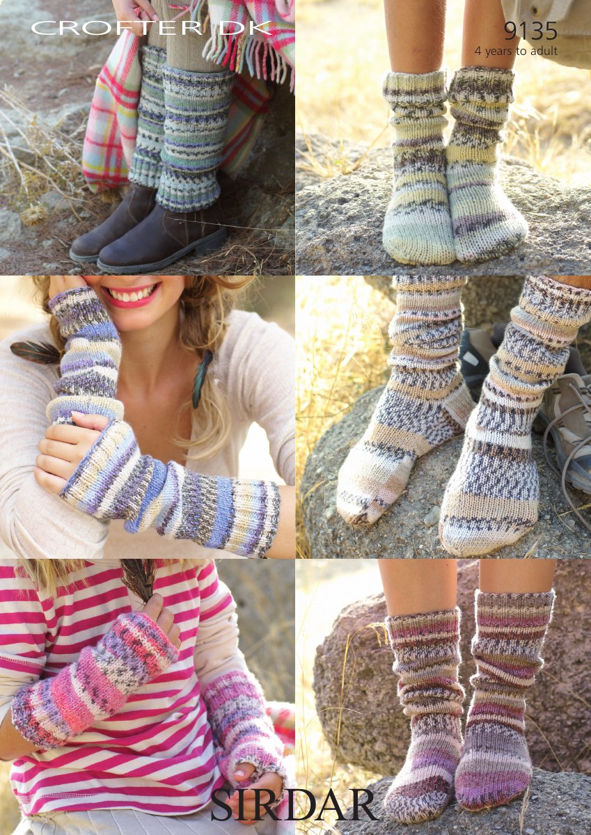 Sirdar 9135 Child's Wrist Warmers in Crofter DK pattern cover