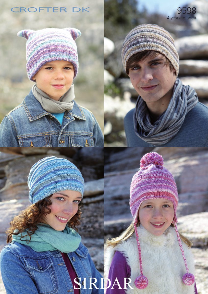 Sirdar 9598 Hats in Crofter DK pattern cover