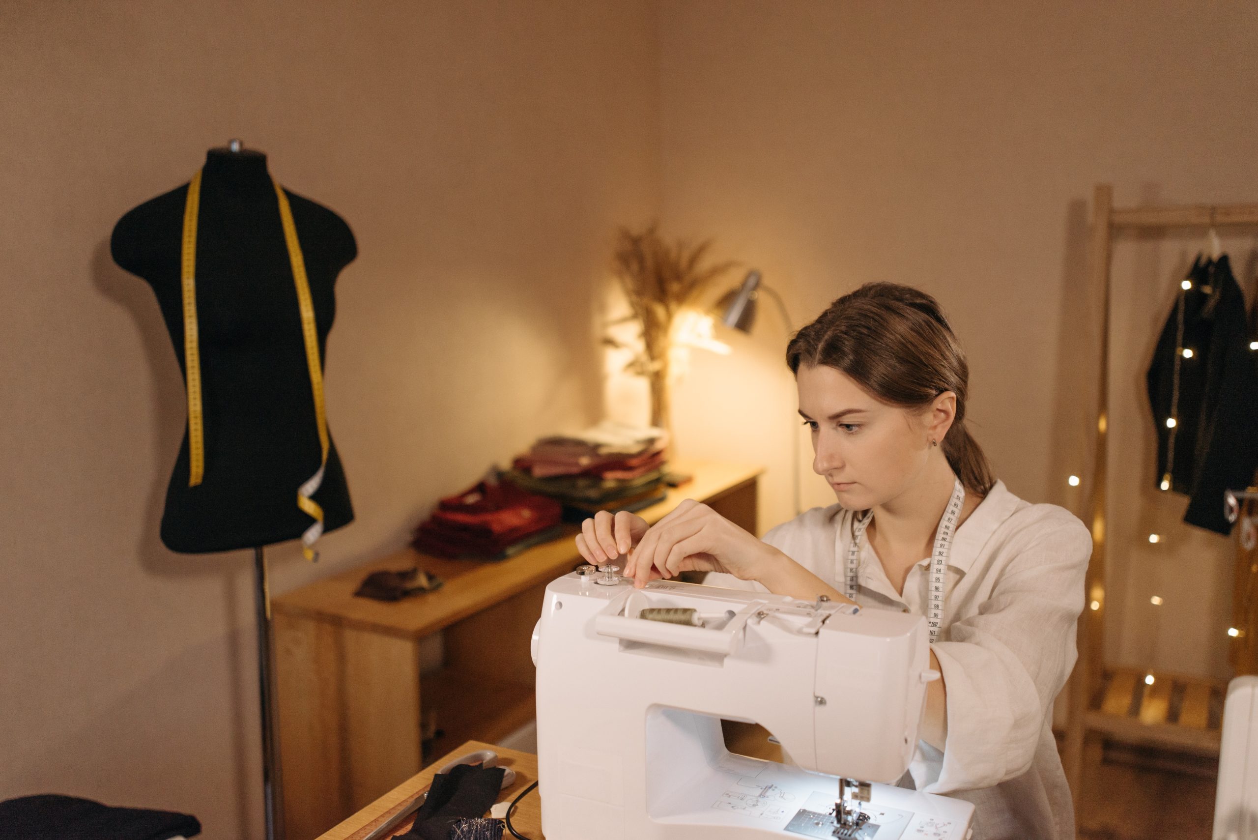 women using sewing machine