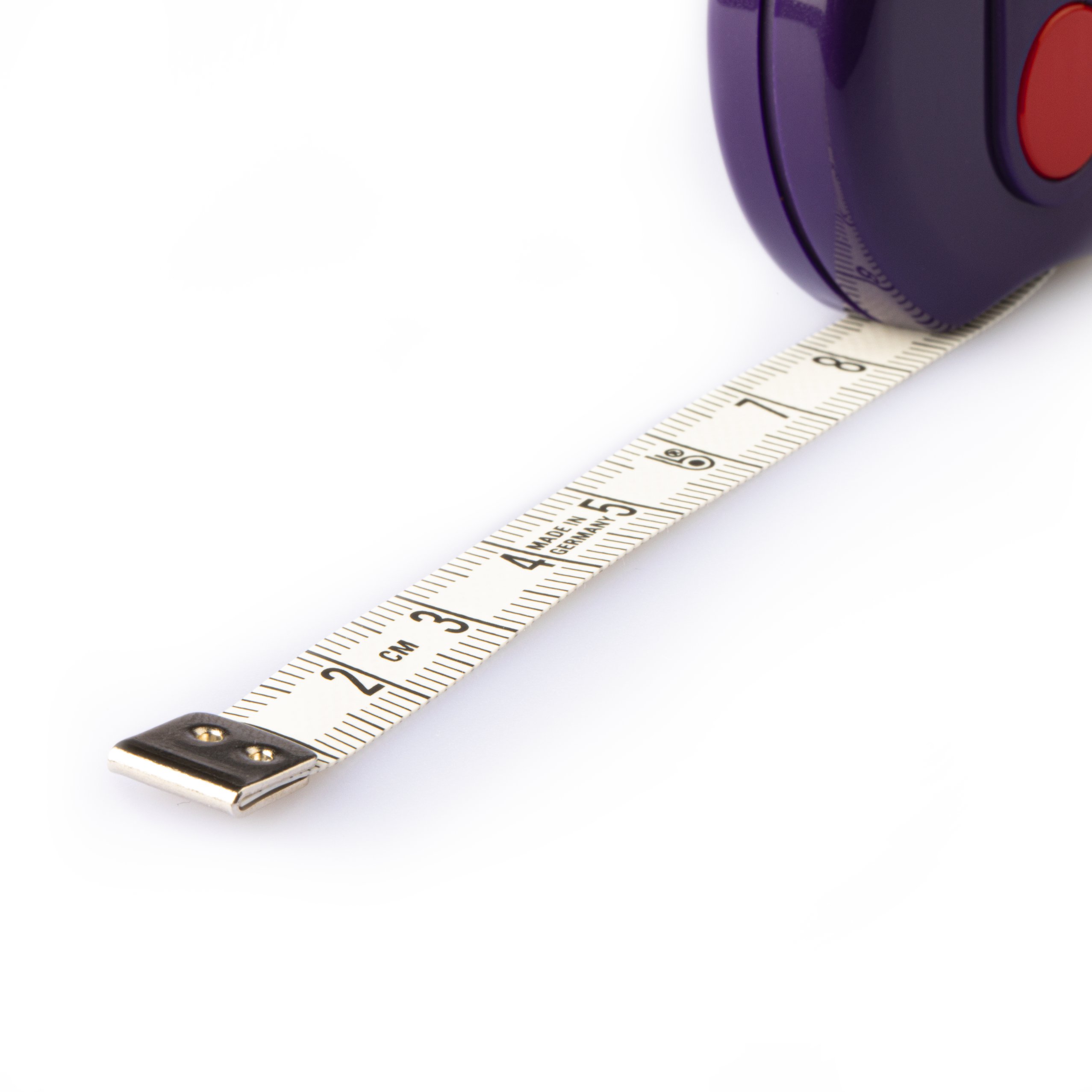 Spring Tape Measure (Keyring Design) 60 Inch / 150 Cm Red