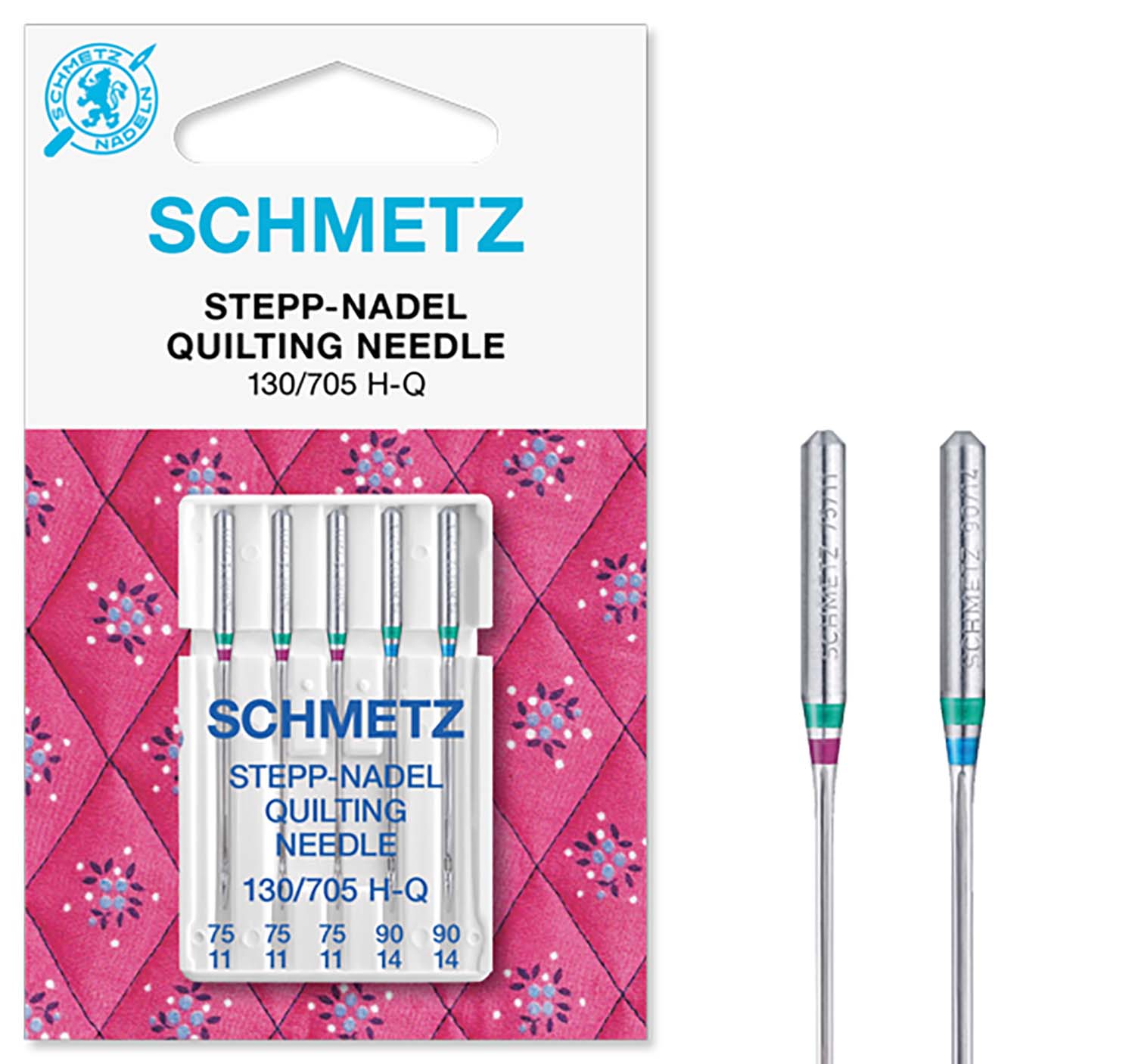 SCHMETZ Aghi Per Macchina Da Cucire Quilting 50 Pezzi - Assortiti Taglie 130/705 H-Q - Confezione 10 Carte