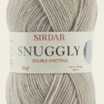 Ball of Sirdar Snuggly DK yarn in biscuit color