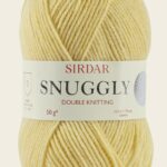 Ball of Sirdar Snuggly DK yarn in yellow buttercup