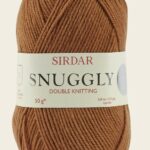 Ball of Sirdar Snuggly DK yarn in toffee color