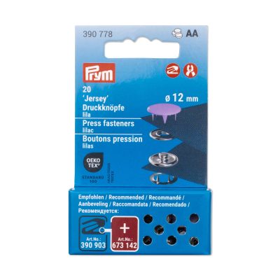 Prym Jersey Press Fasteners, 12mm, Lilac