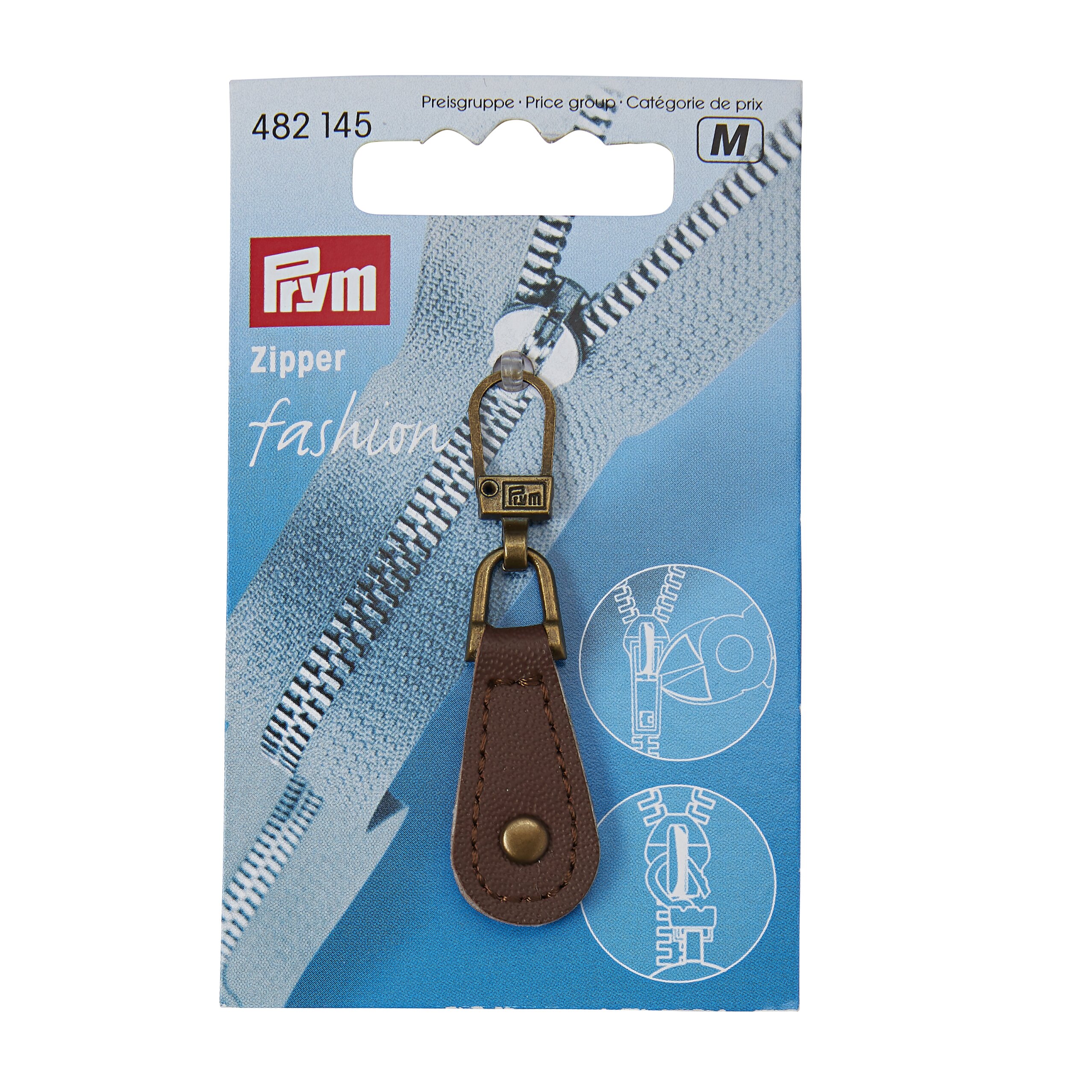 Prym Fashion Zipper puller, imitation leather, brown - Image 3
