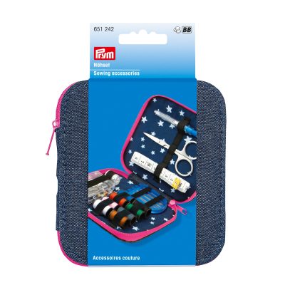 Prym Sewing accessories kit, denim, blue zip fastener