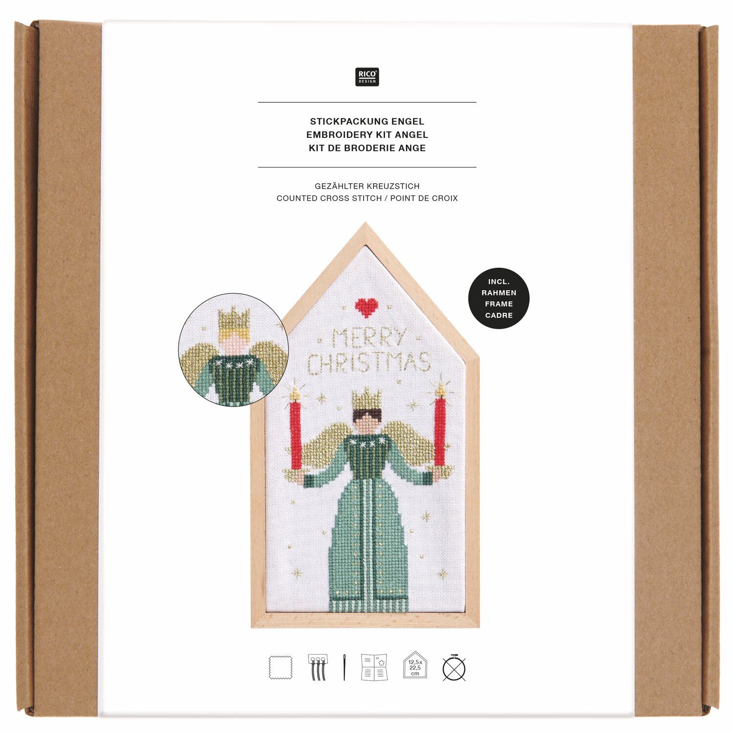 Rico Embroidery kit Angel 12.5x22.5cm - Image 2