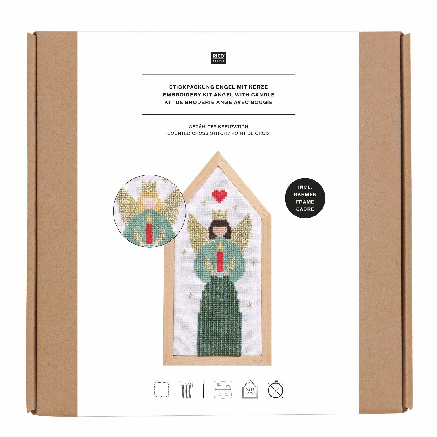 Rico Embroidery kit Angel with candle - Image 6