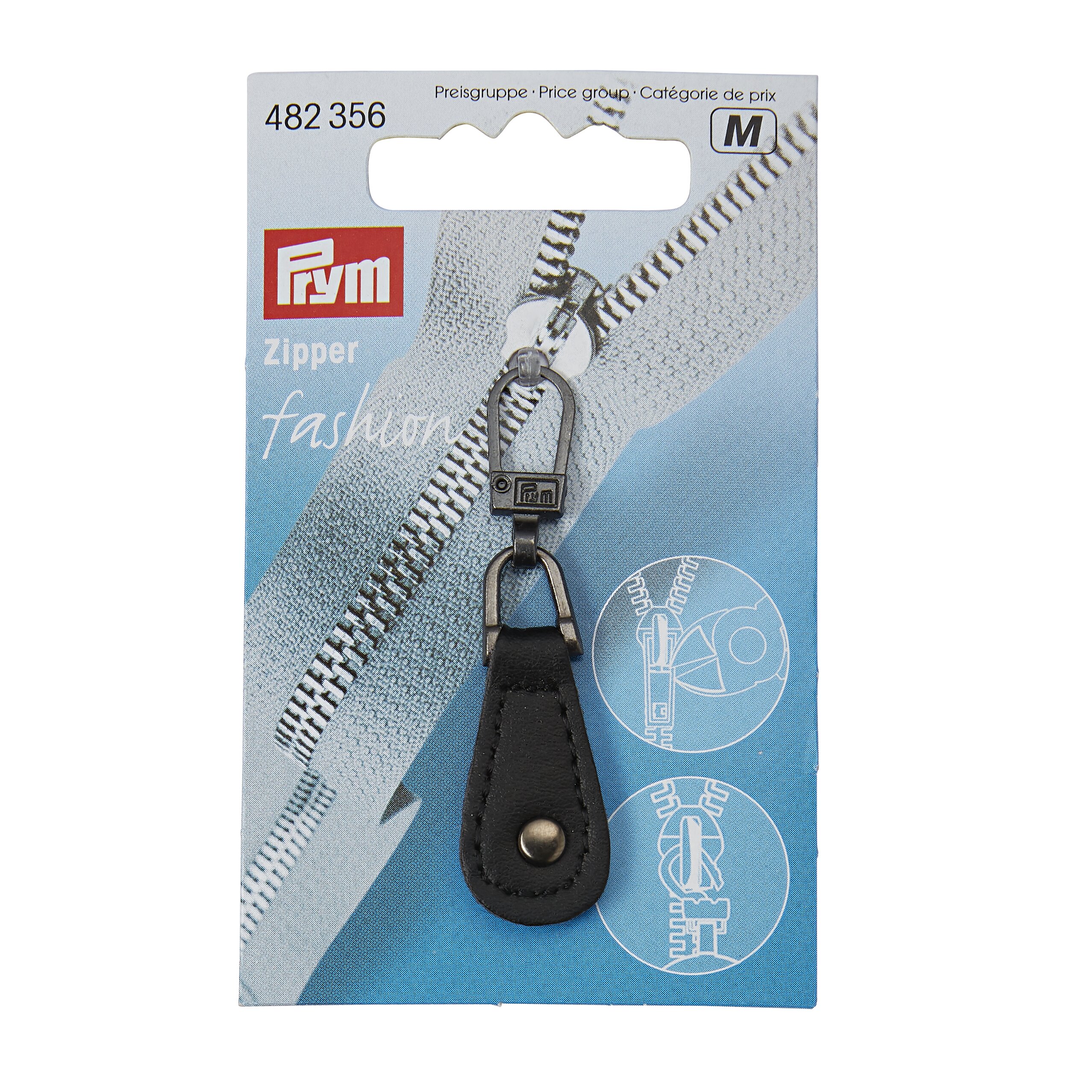 Prym Fashion Zipper puller, imitation leather, round, black - Image 3