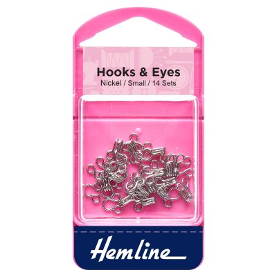 Hemline Hooks & Eyes, Nickel - size 1