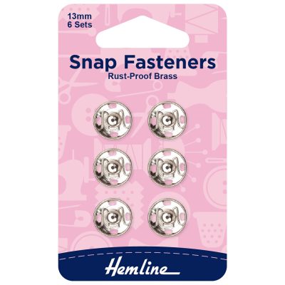 Hemline Sew-On Snap Fasteners - Nickel