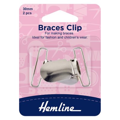 Hemline Braces clips, 30mm, Nickel