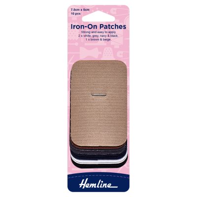 Hemline Iron-On Cotton Patches - Assorted colours